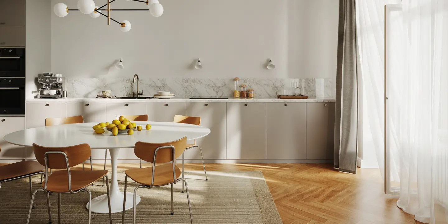 Wohnküche mit Küchenzeile